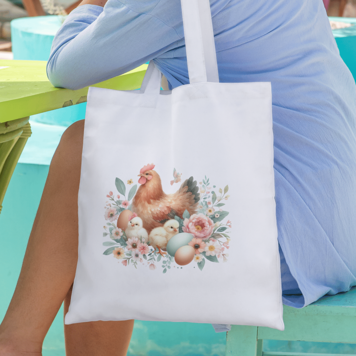 Classic Tote Bag with Mother Hen and Chicks