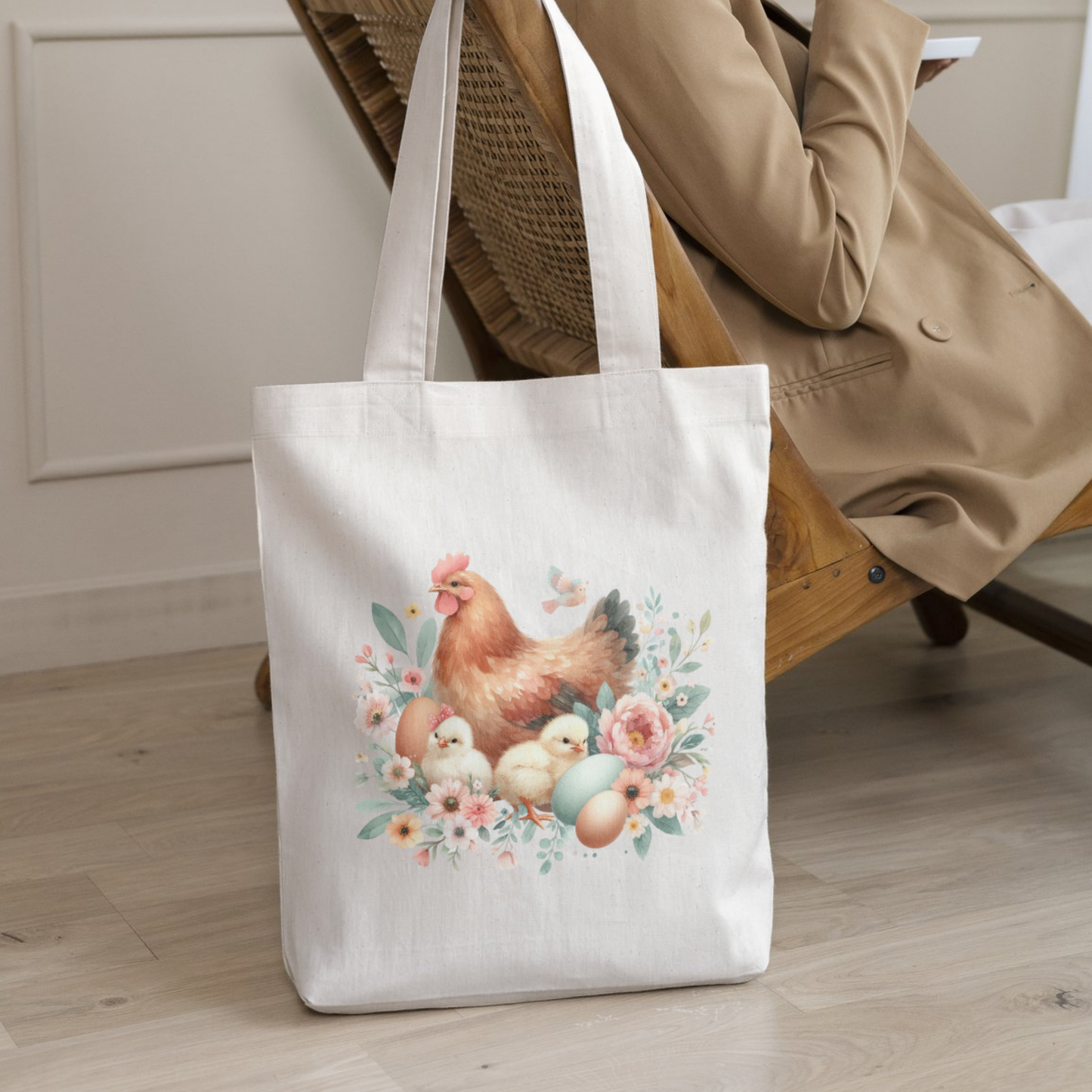 Classic Tote Bag with Mother Hen and Chicks