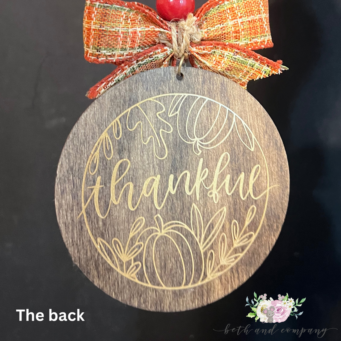 Fall Car Charm Ornament Gather and Thankful