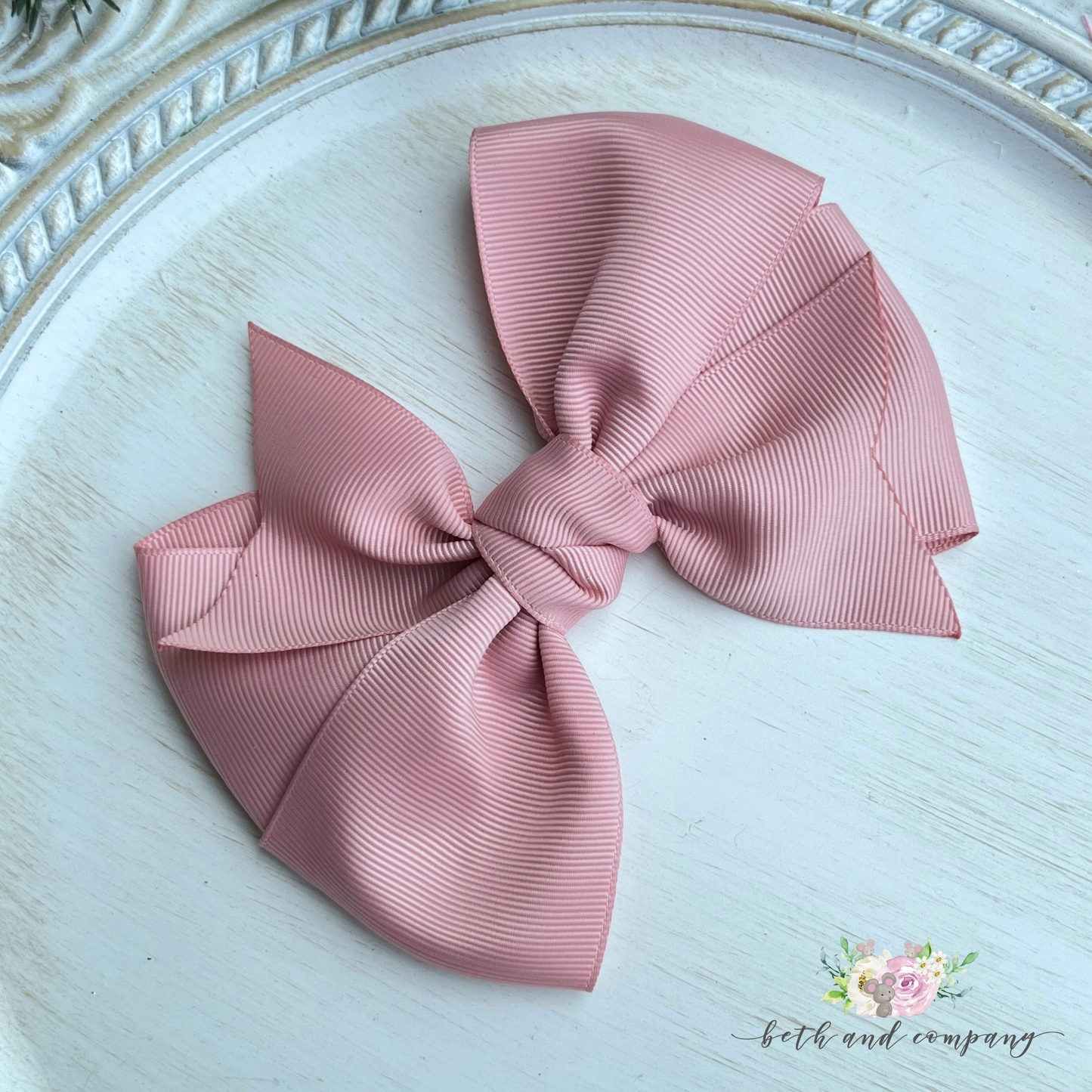 5 Inch Rose Gold Grosgrain Hair Bow