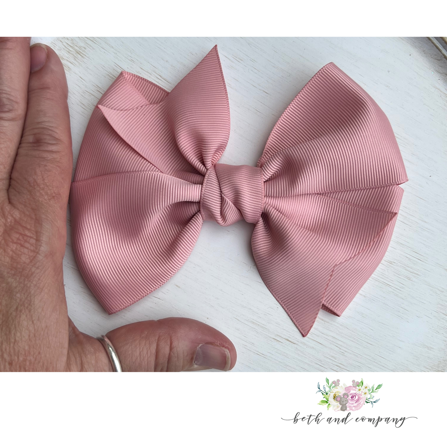 5 Inch Rose Gold Grosgrain Hair Bow