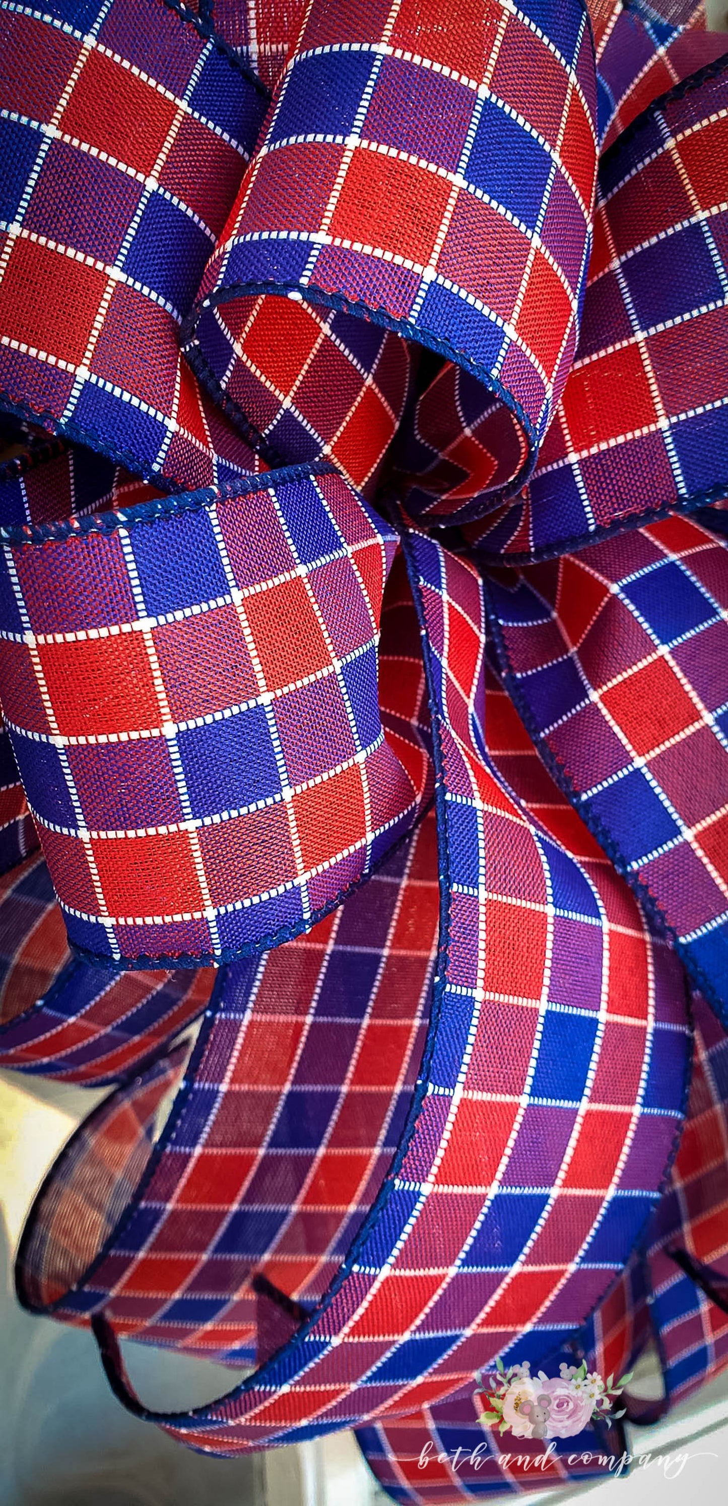 Red, White and Blue Wreath Bow