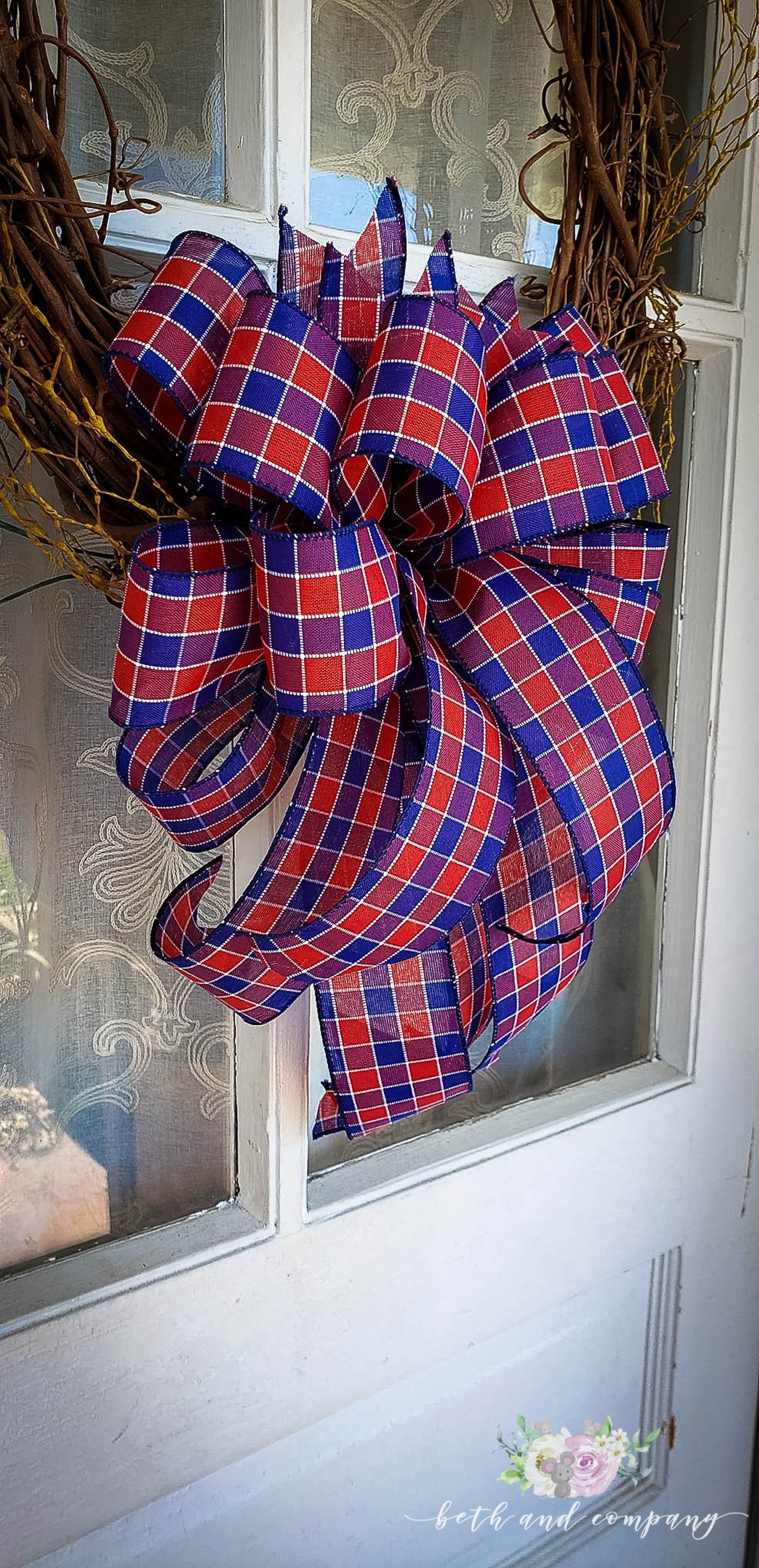 Red, White and Blue Wreath Bow