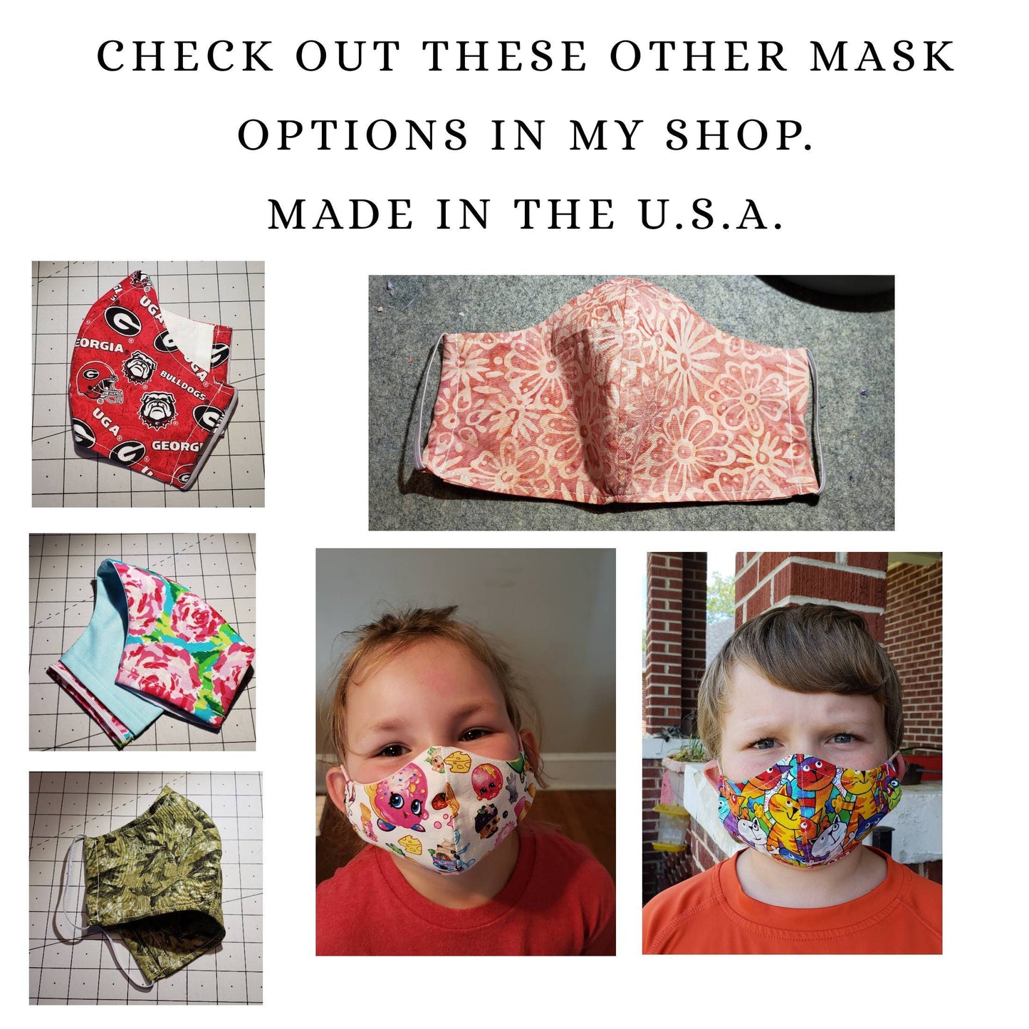 Georgia  Bulldogs Inspired Fabric Face Mask